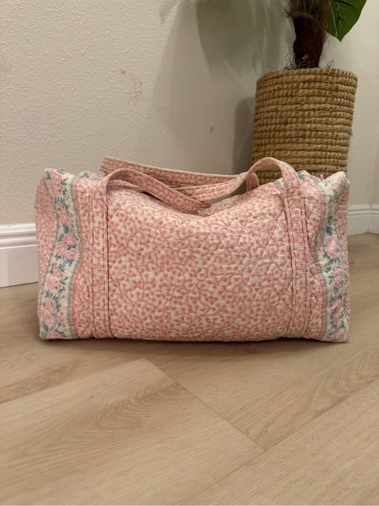 Vera Bradley Handbags - Vera Bradley Pink Delft Quilted Duffle Bag